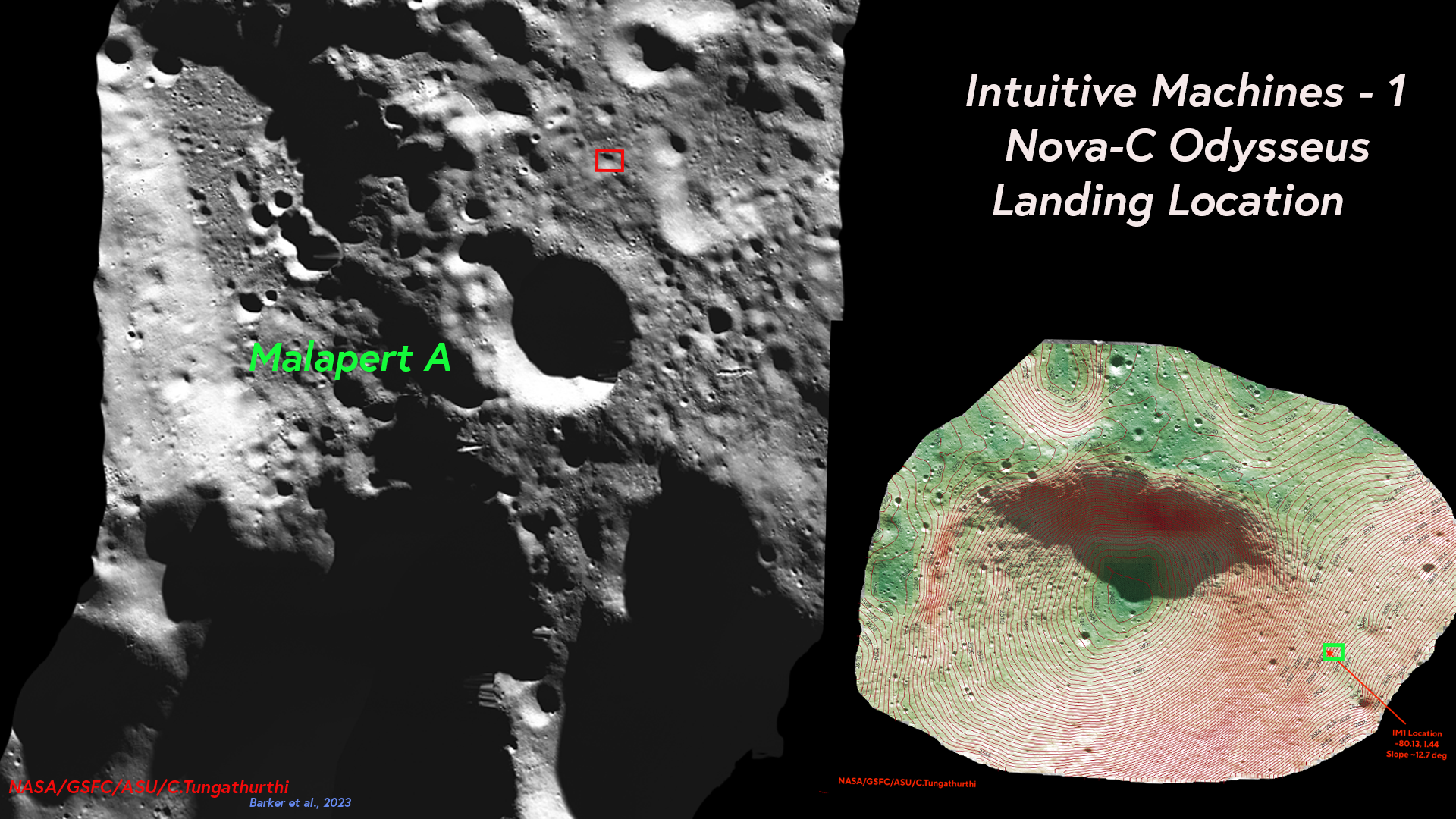 Post-Landing Terrain Assessment of the Intuitive Machines-1 Landing Site