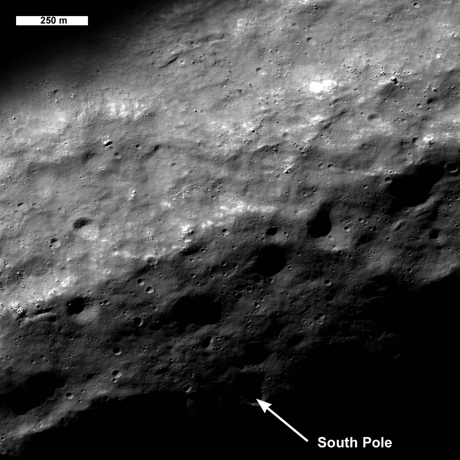 Pinpointing the South Pole of the Moon