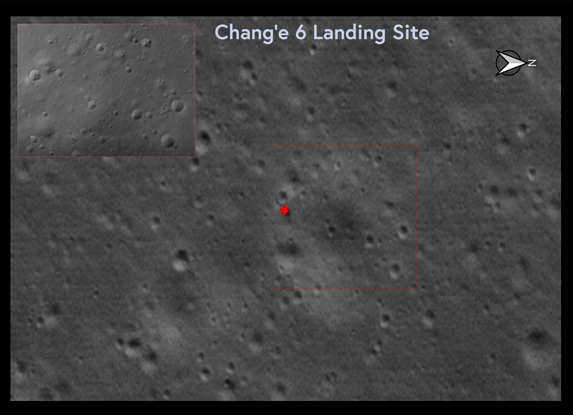 Landing site of chang'e 6 