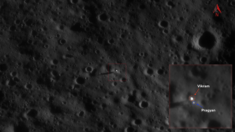 High resolution image of Vikram lander of Chandrayaan-3 and Pragyan rover captured by Chandrayaan-2 OHRC