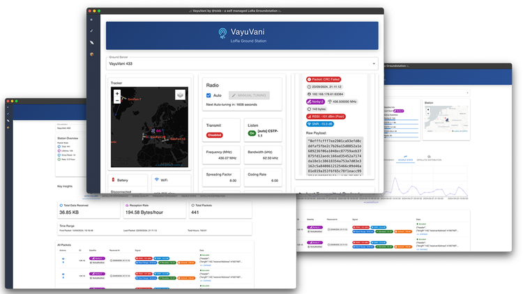 VayuVani dashboard shown as collage